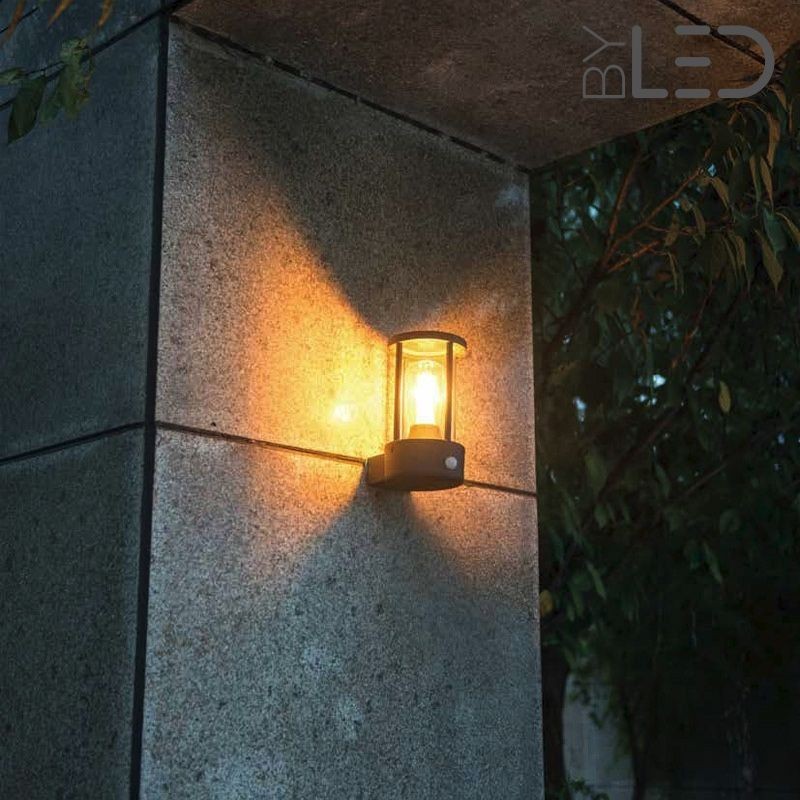 Applique d’extérieur détecteur de mouvement- Lanterne Murale Moderne - E27 LED