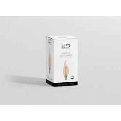 Ampoule LED à filament Flamme - Ambrée - E14 – 4W - Dimmable -C35
