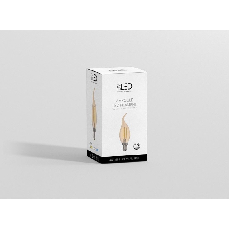 Ampoule LED à filament Bougie - Ambrée - E14 – 4W - Dimmable