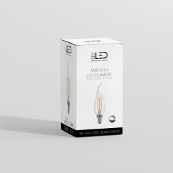 Ampoule LED à filament Flamme - E14 - Dimmable - Blanc Chaud – 4W - C35