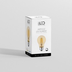 Ampoule LED à filament - Ambrée – 6W - E27 - Dimmable - A60