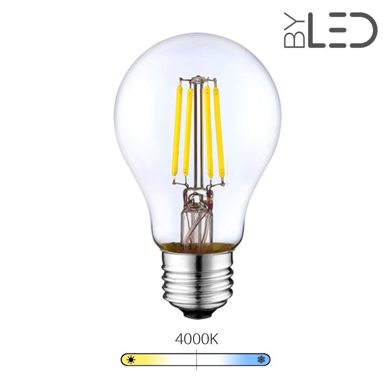Ampoule filament LED E27 6W 4000K Lumière blanche 880 lumen