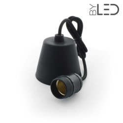 Suspension noire plafond pour Ampoule E27 LED - 1m