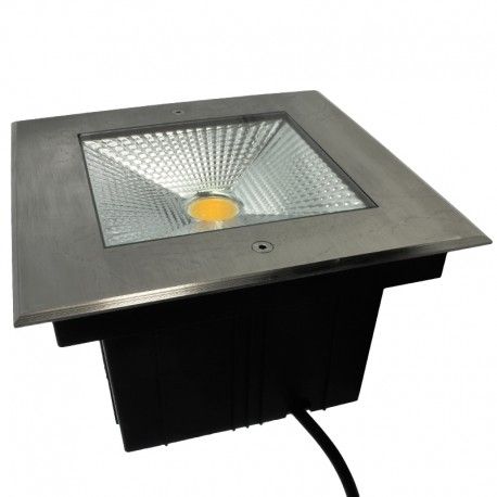 Spot LED encastré de sol carré inox 10W - 230V - QINOX 210mm