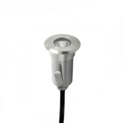 Spot LED encastré de sol rond focalisé 42mm - 1W - 230V - Inox - QINOX