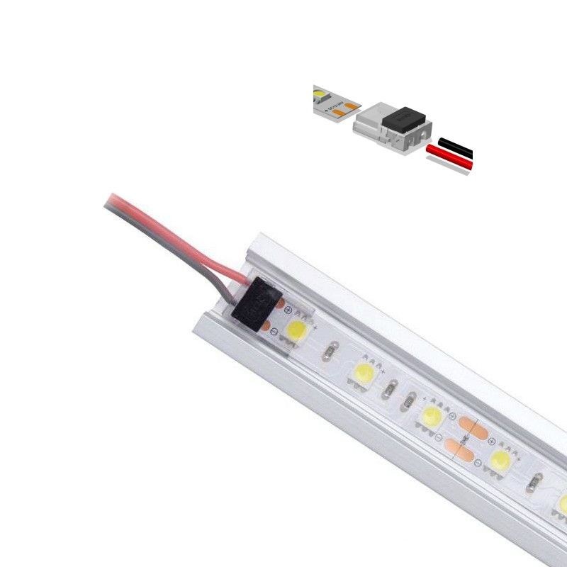 Connecteur slim ruban LED Mono 8 mm pour cable à sertir