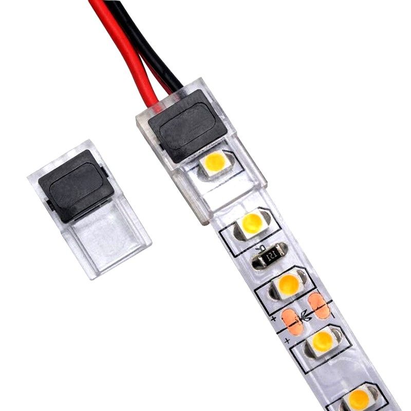 Raccord rapide ruban LED mono étanche 10mm vers fil électrique