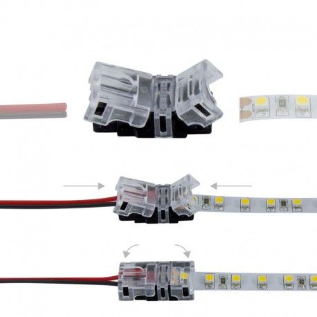 Connexion rapide ruban LED Mono IP20 - Cable 8 mm - 2p