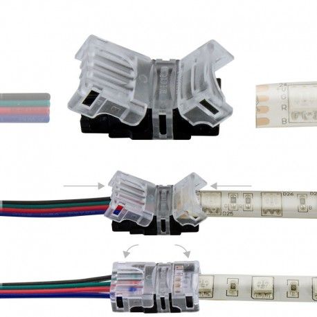 Connexion rapide ruban LED RGB IP65 – Cable - 4p