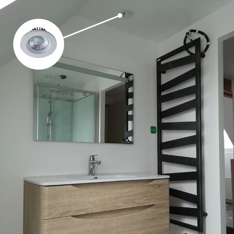 Spot LED encastrable fixe -  IP64 - BBC - RT2012 - Cobyx 5W – Blanc pur