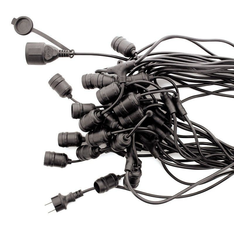 Guirlande extérieure guinguette lumineuse LED E27 - 20m - IP65