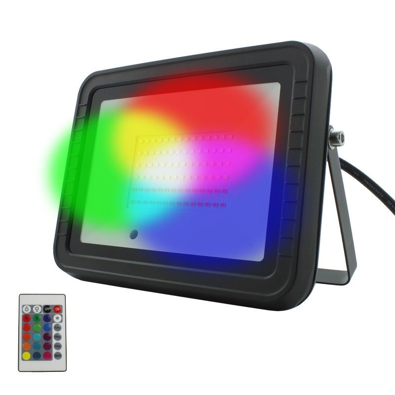 Projecteur RGB 100W LED extérieur professionnel télécommande