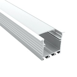 Profilé aluminium encastrable large pour double ruban LED - Diffuseur givré - E06 - CRAFT
