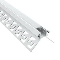 Profilé d'angle aluminium encastrable 270° à carreler pour ruban led - Diffuseur givré - E14 - CRAFT