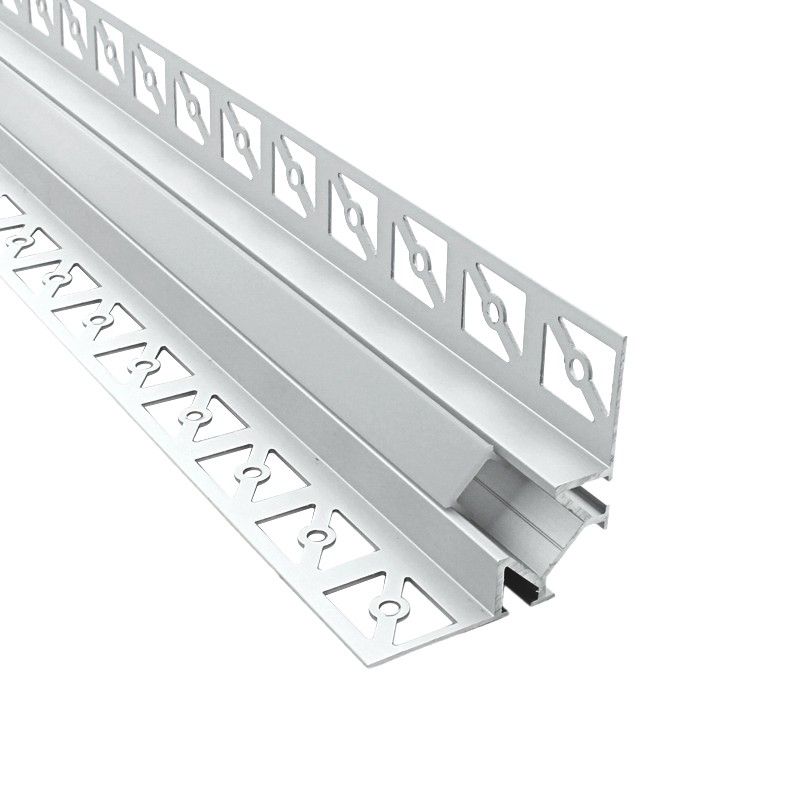 Baguette LED en Aluminium pour Construction à Sec ou carrelage 2 m de Long  pour Bandes LED, Profil Tb5 avec Couvercle satiné.