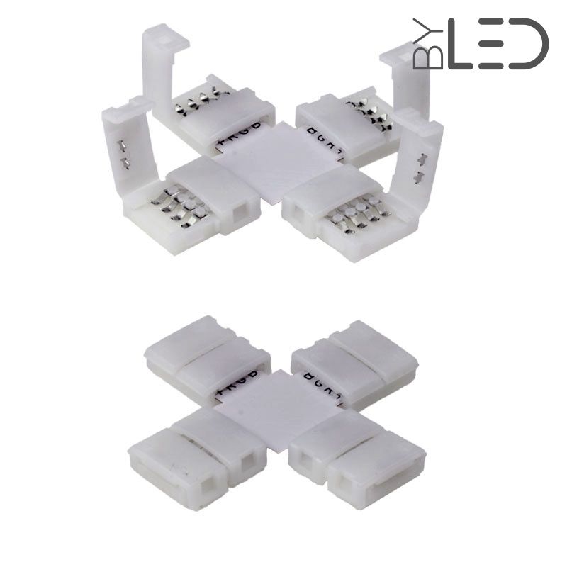 10 pièces 4 broches mâle-mâle RVB LED connecteur de bande sans