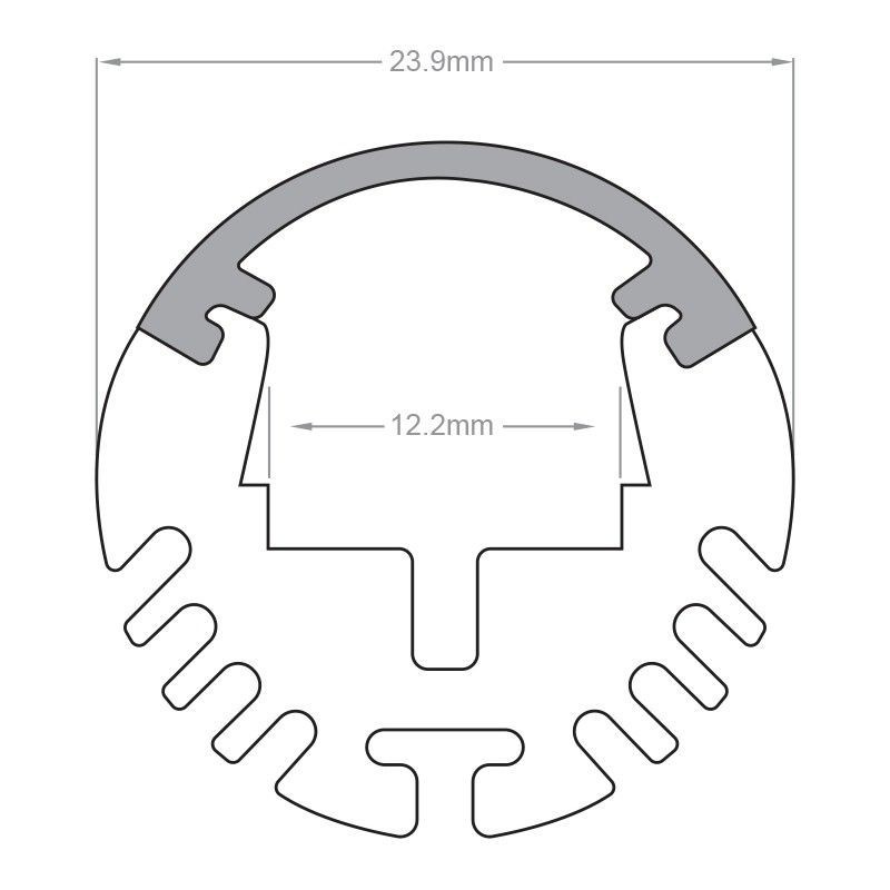 Profilé aluminium tube pour ruban LED - CRAFT - T01