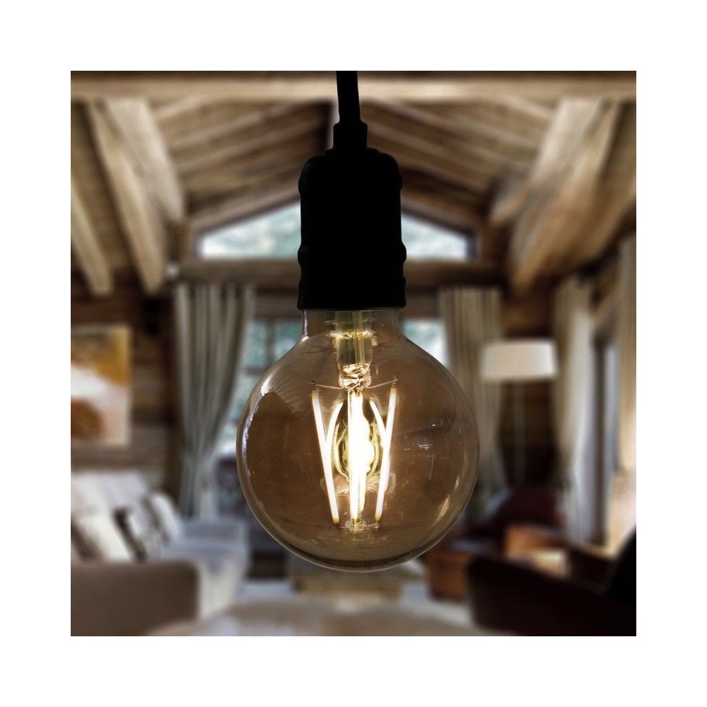 Ampoule LED à filament globe - Ambrée – 6W - E27 - Dimmable