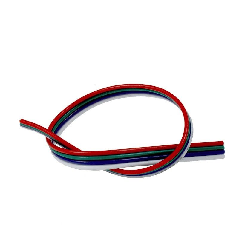 One x 10 mètre de longueur de 4 Core Rouge Vert Bleu Noir câble pour SMD RVB LED Bande