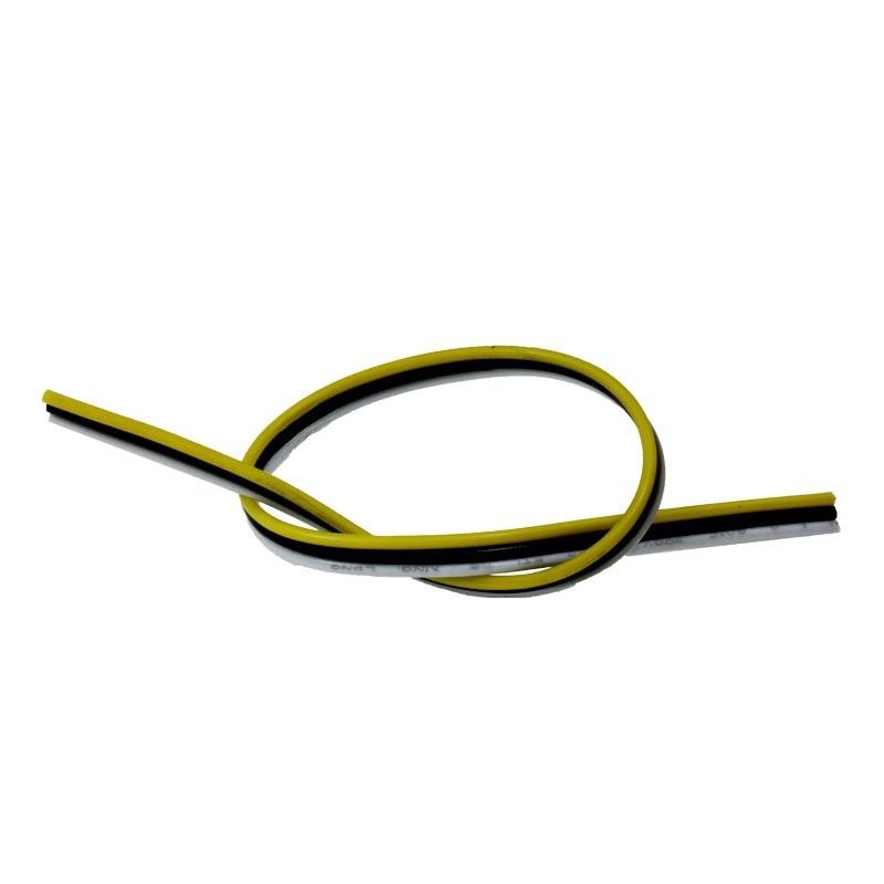 Câbles 3 fils (jaune, blanc et noir) pour ruban LED (au mètre