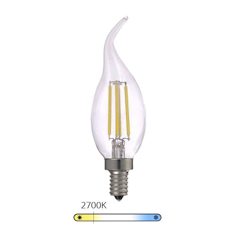 Hectare knijpen Knuppel Ampoule LED E14 4w - filament Flamme - Blanc chaud - ByLED.fr®