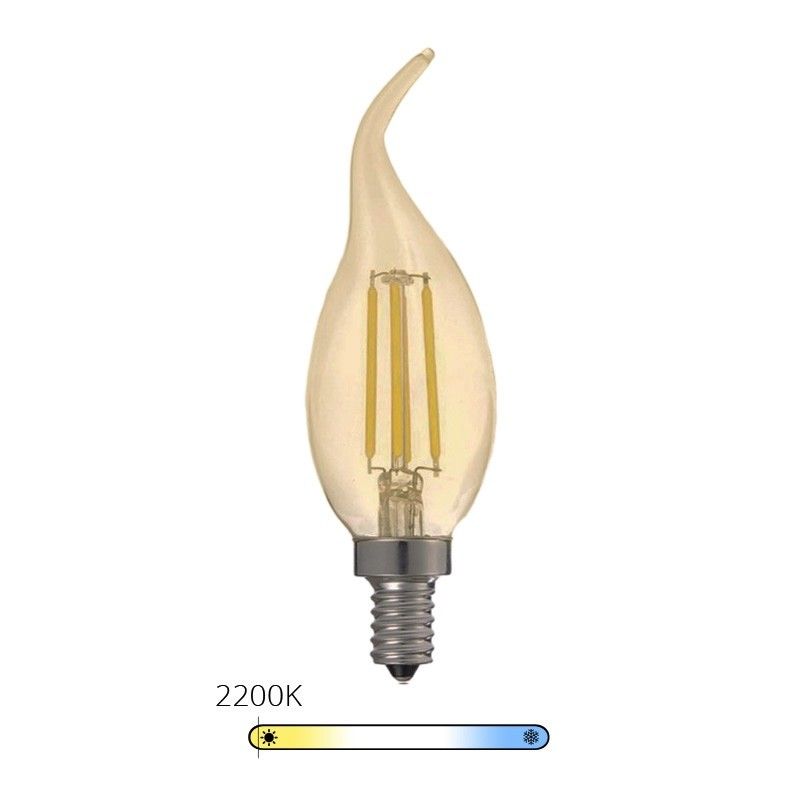 Ampoule LED à filament Bougie - Ambrée - 4W - E14 - Vintage