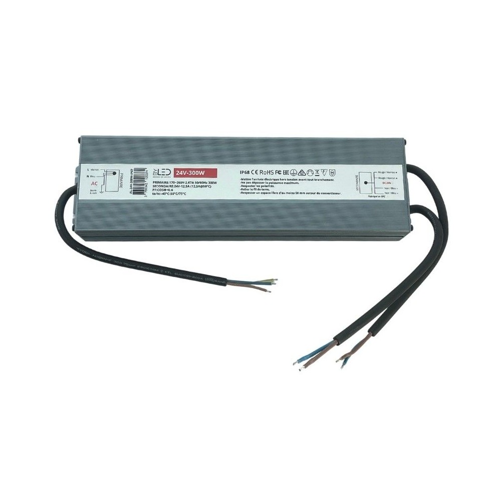 Transformateur étanche IP67 24V AC/AC 20W - Alimentation Pour éclairage LED Extérieur, Jardin, Allées