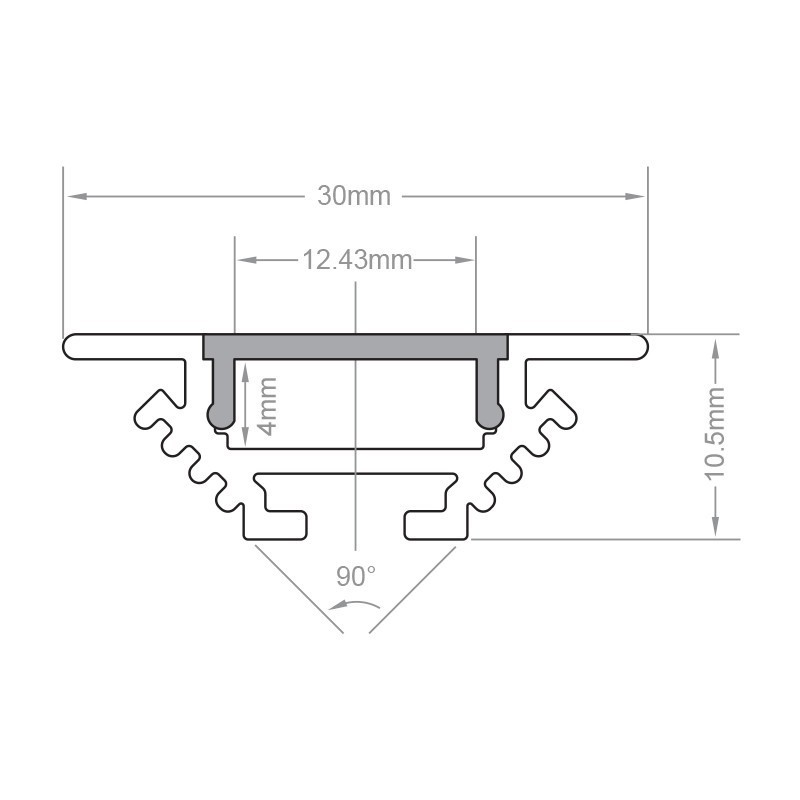 Profilé LED aluminium encastrable d'angle - CRAFT - E11