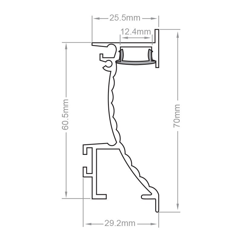 Profilé aluminium encastré mural pour ruban LED - CRAFT - M02