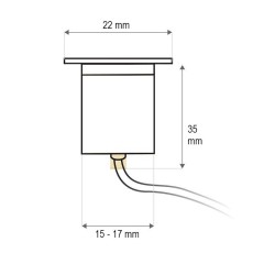 Spot LED encastré de sol rond 20mm - 0,6W - 12V - Inox - QINOX