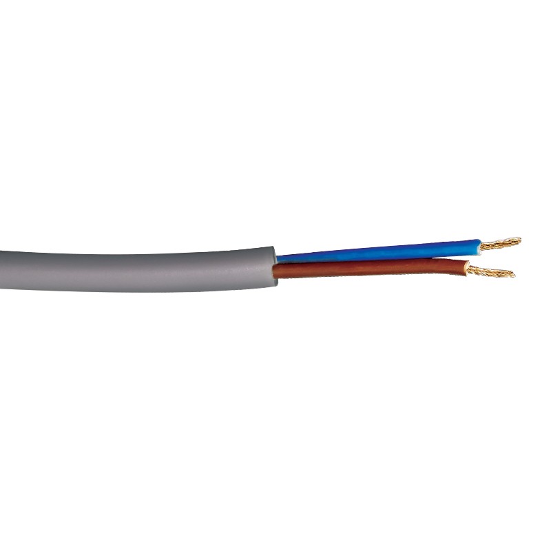 Câble gainé mono 0.75mm² gris (marron et bleu) au mètre - ®