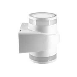 Applique LED murale double sens + anneaux - 12W - 230V - Blanc - STORM 6+6