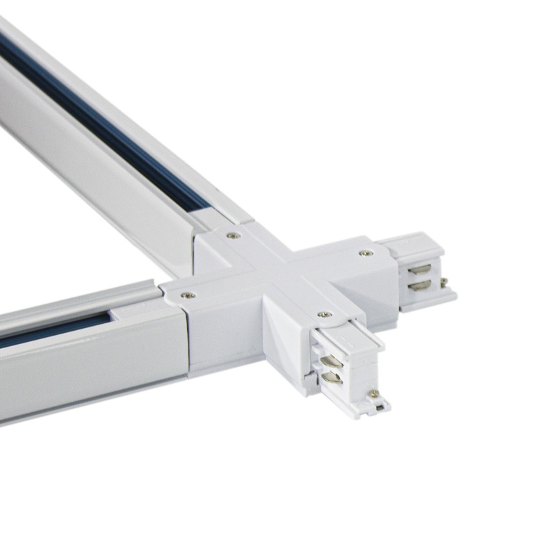 Jonction en X pour rail "Track" trois voies - Blanc.