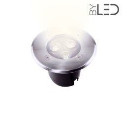 Spot LED encastré de sol - 3W - 12V ou 24V - Inox - TERRA 3