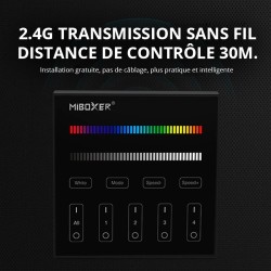 Télécommande murale 4 zones RGB + blanc - MiBoxer B3 - Noir