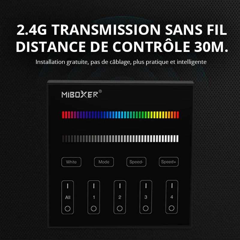 Télécommande sans fil pour lumière LED RGB/RGBW, 2.4G, réglage de
