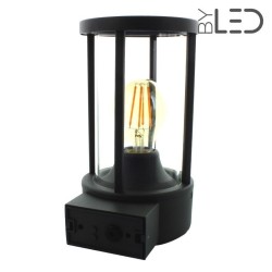 Applique LED extérieure à détecteur de mouvement avec ampoule ambrée - 6W - 230V - Anthracite - TRADI 