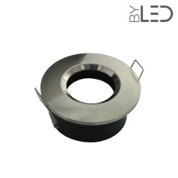 Spot pour ampoule GU10 - Ronde chanfrein SPLIT - Nickel satiné