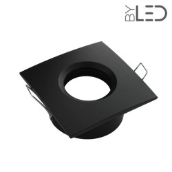 Spot pour ampoule GU10 - Collerette carrée chanfrein SPLIT - Noir