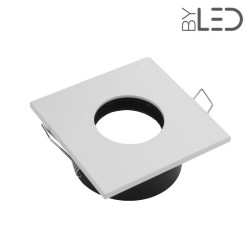 Spot pour ampoule GU10 - Carrée flat SPLIT - Blanc mat