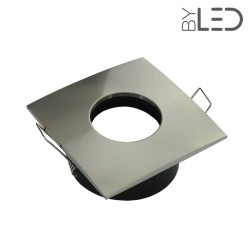 Spot pour ampoule GU10 - Carrée convex SPLIT - Nickel satiné
