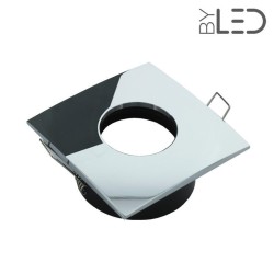 Spot pour ampoule GU10 - Carrée convex SPLIT - Chrome