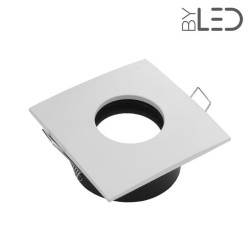 Spot pour ampoule GU10 - Carrée convex SPLIT - Blanc mat