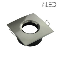 Spot pour ampoule GU10 - Carrée chanfrein SPLIT - Nickel satiné