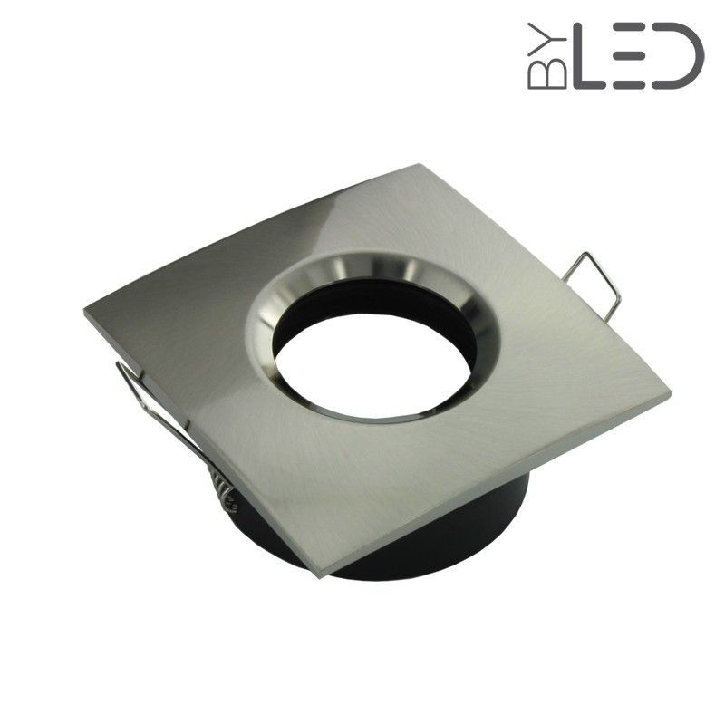 Spot encastrable collerette carrée chanfrein SPLIT - Nickel satiné