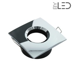 Spot pour ampoule GU10 - Carrée chanfrein SPLIT - Chrome