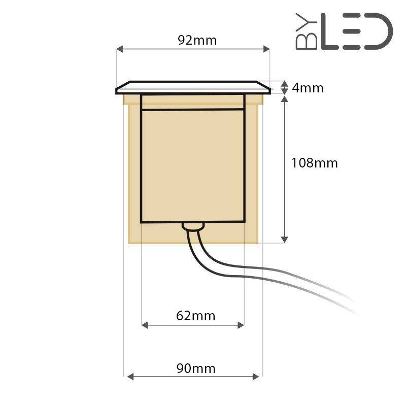 Spot LED encastré de sol rond inox 3W - 230V - QINOX 92 mm