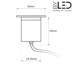 Spot LED encastré de sol rond 30mm - 0,6W - 12V - Inox - QINOX