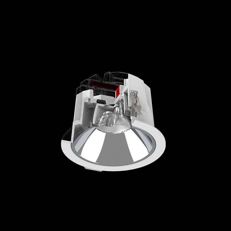 Spot LED encastré rond blanc réflecteur canon de fusil 7W - Miror