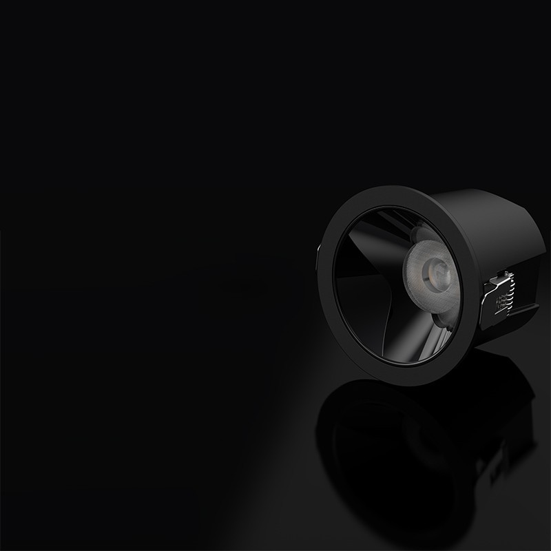 Spot LED encastré rond noir réflecteur canon de fusil 10W - Miror